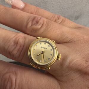 Invicta Angel Women's Ring Watch 17.5mm, GOLD (44483) $199 MSRP-BRAND NEW IN BOX